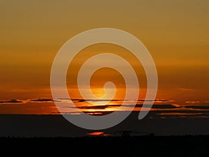 Amazing golden and red sunset, cloudscape, Krasnogorsk, Moscow, Russia