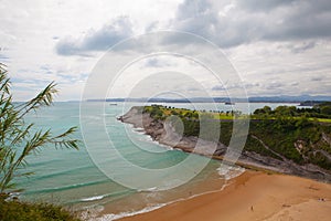 Amazing golf course on the dramatic coast, Santander, Spain photo