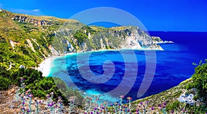 Amazing Greece series - beautiful beach Petani in Kefalonia. Ion