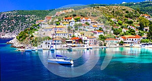 Amazing Greece series - beautiful colorful village Assos in Kefalonia