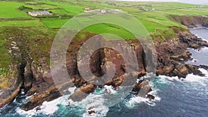 Amazing green Dingle Peninsula and blue Ocean water on the west coast of Ireland