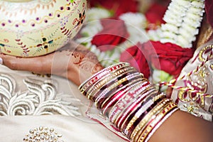 Amazing hindu wedding ceremony. Details of traditional indian wedding.