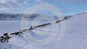 Amazing ice desert landscape in Arctic.