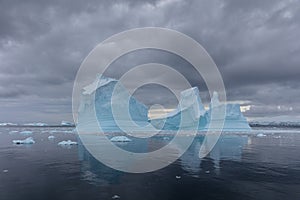 Amazing icebergs and glaciers, Neko Harbour, in Antarctica.