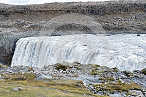 Amazing Iceland landscape at Dettifoss waterfall in Northeast Iceland region. reputed to be the most powerful waterfall