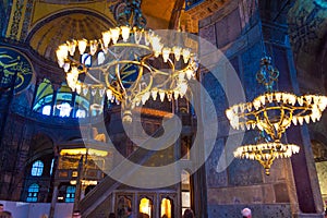 Amazing interior and minbar of Hagia Sophia Istanbul Turkey