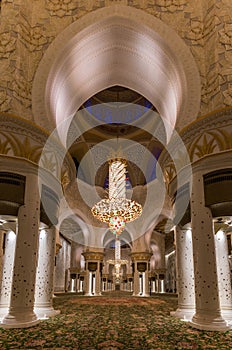 Amazing interior of Mosque, Abu Dhabi, United Arab Emirates