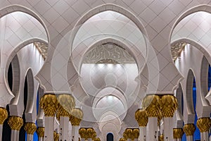 Amazing interior of Mosque, Abu Dhabi, United Arab Emirates