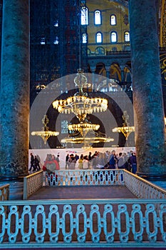 Amazing interior view of Hagia Sophia museum Istanbul Turkey
