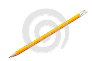 Amazing isolated pencil with eraser on pure white background