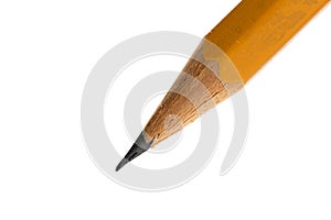 Amazing isolated yellow graphite pencil on a pure white background