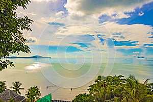 Amazing Koh Samui island beach and landscape panorama in Thailand