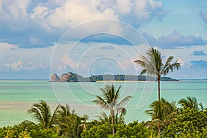 Amazing Koh Samui island beach and landscape panorama in Thailand