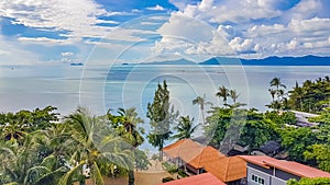 Amazing Koh Samui island beach and landscape panorama in Thailand