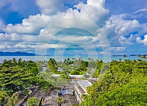 Amazing Koh Samui island beach and landscape panorama in Thailand