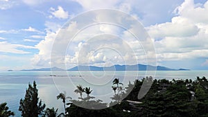 Amazing Koh Samui island beach and landscape panorama in Thailand