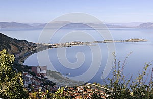 amazing lake Egirdir the most peaceful place for summer, Turkey, Isparta view from the top of the mountain to the city