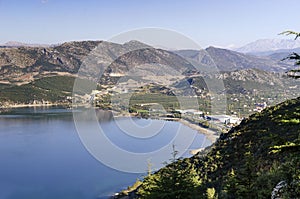 amazing lake Egirdir the most peaceful place for summer, Turkey, Isparta view from the top of the mountain to the city