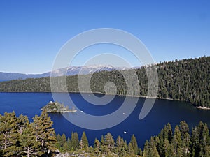 Amazing Lake Tahoe with mountains