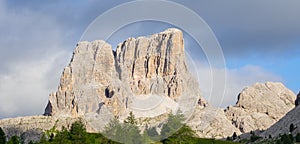 Amazing landscape at the Dolomites in Italy. View at Averau mountain the highest of the Nuvolau Group