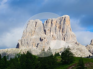 Amazing landscape at the Dolomites in Italy. View at Averau mountain the highest of the Nuvolau Group