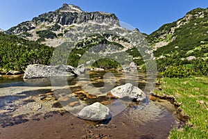 Amazing Landscape of Dzhangal peak and Banski lakes, Pirin Mountain