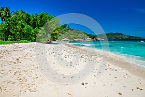 Amazing landscape of La Digue Island in the Seychelles Archipelago