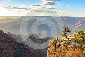 Amazing Landscape scenery at sunset from South Rim of Grand Canyon National Park, Arizona, United States