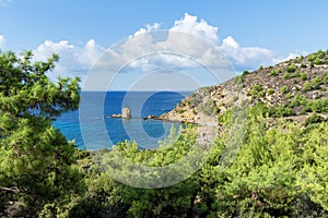 Amazing Landscape of the sea on Thassos island, East Macedonia and Thrace, Greece