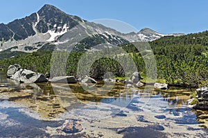 Amazing Landscape of Sivrya peak and Banski lakes, Pirin Mountain