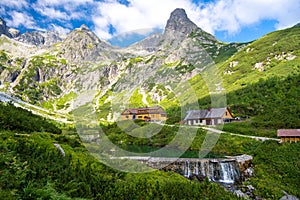 High Tatra mountains over Zelene pleso lake in Slovakia