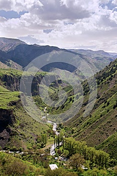 Amazing landscape from temple Garni, vertical