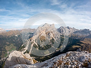 Amazing landscape on top of the Mountains Alps. Dolomites Alps, South Tyrol, Italy