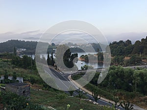 Amazing landscape of a town in Spain, captured while walking in the Spainish rail