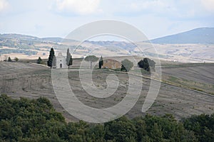 Amazing Landscape of Tuscany fields in Italy