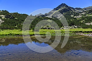 Amazing landscape with Valyavitsa river and Valyavishki chukar peak, Pirin Mountain