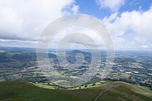 Amazing landscape view of Abergavenny, Monmouthshire, Wales, England