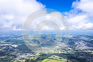 Amazing landscape view of Abergavenny, Monmouthshire, Wales, England