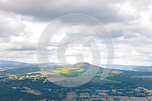 Amazing landscape view of Abergavenny, Monmouthshire, Wales, England