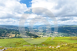 Amazing landscape view of Abergavenny, Monmouthshire, Wales, England