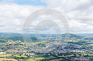 Amazing landscape view of Abergavenny, Monmouthshire, Wales, England