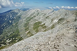 Amazing landscape from Vihren Peak to Koncheto and Banski Suhodol peak, Pirin Mountain