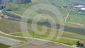 Amazing landscape of the vineyards of Langhe in Piemonte in Italy. The wine route. An Unesco World Heritage