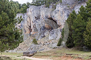 Amazing limestone cliffs in Soria, Spain