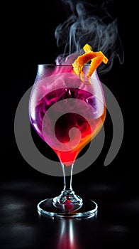 Amazing magenta and red fusion cocktail with fruits