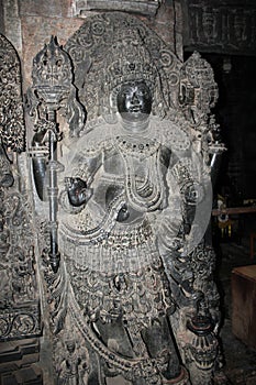 Amazing micro work done sculpture inside the main sanctum of Hoysaleswara Temple