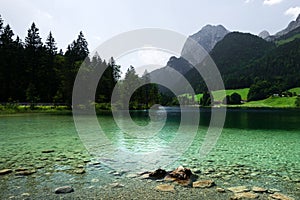 Amazing misty summer day on the Hintersee