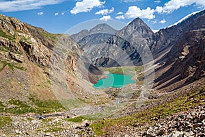 Amazing mountain lake in Kirghizia