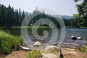 Amazing mountain lake in the summer