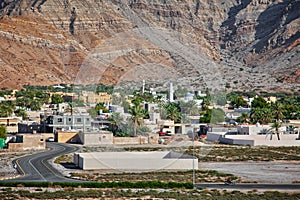 Amazing mountain scenery in Bukha, Musandam peninsula, Oman.